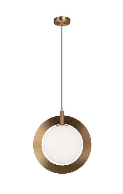 Astro 10" Pendant in Aged Gold Brass