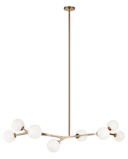 Rami 55" 8-Light Linear Chandelier in Aged Gold Brass