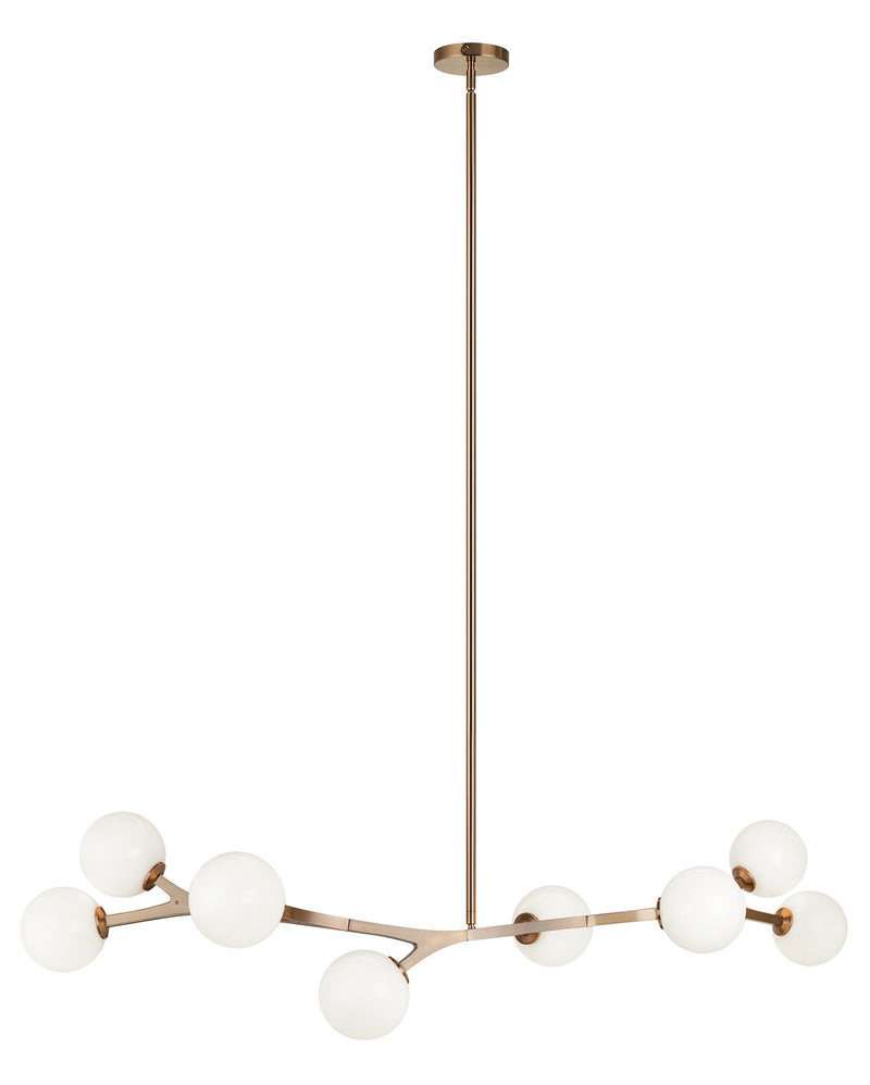 Rami 55" 8-Light Linear Chandelier in Aged Gold Brass