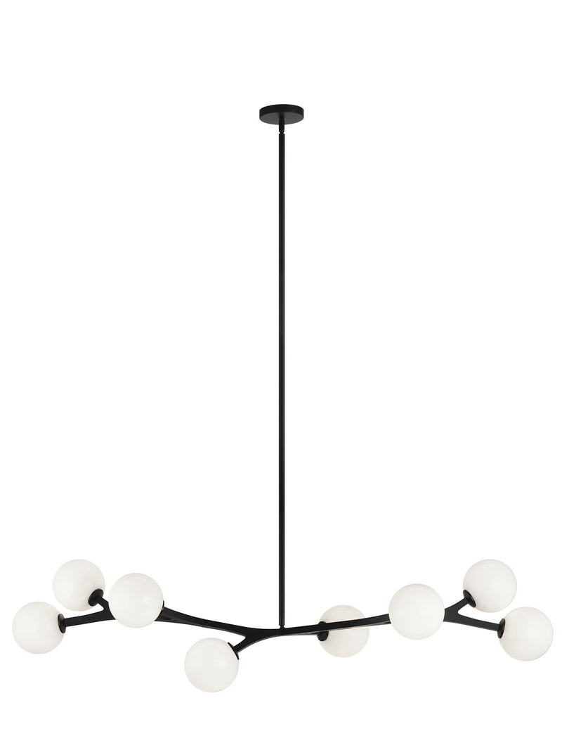 Rami 55" 8-Light Linear Chandelier in Black