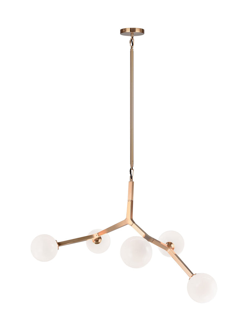 Rami 23" 5-Light Chandelier in Aged Gold Brass