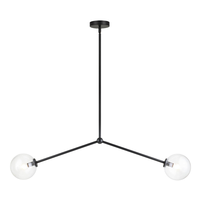 Novo 39.5" 2-Light Linear Chandelier in Black