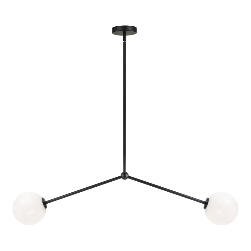 Novo 39.5" 2-Light Linear Chandelier in Black