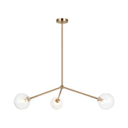 Novo 31" 3-Light Chandelier in Aged Gold Brass