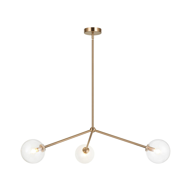 Novo 31" 3-Light Chandelier in Aged Gold Brass