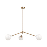 Novo 31" 3-Light Chandelier in Aged Gold Brass