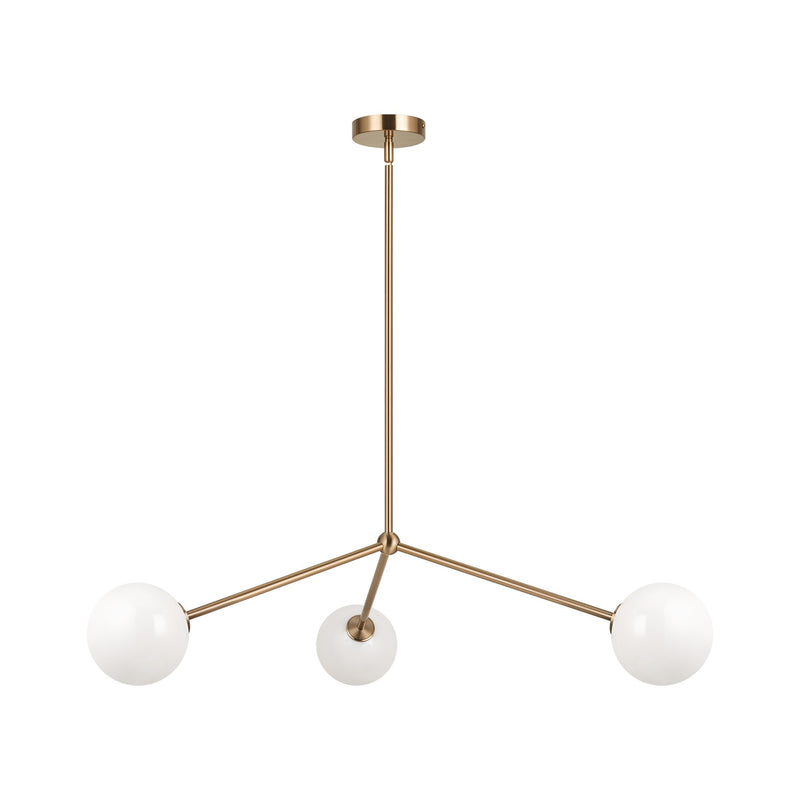 Novo 31" 3-Light Chandelier in Aged Gold Brass