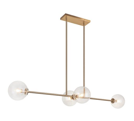 Novo 48" 4-Light Linear Chandelier in Aged Gold Brass