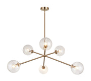 Novo 33" 6-Light Chandelier in Aged Gold Brass