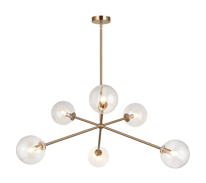 Novo 33" 6-Light Chandelier in Aged Gold Brass