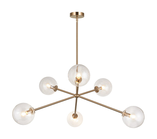 Novo 33" 6-Light Chandelier in Aged Gold Brass