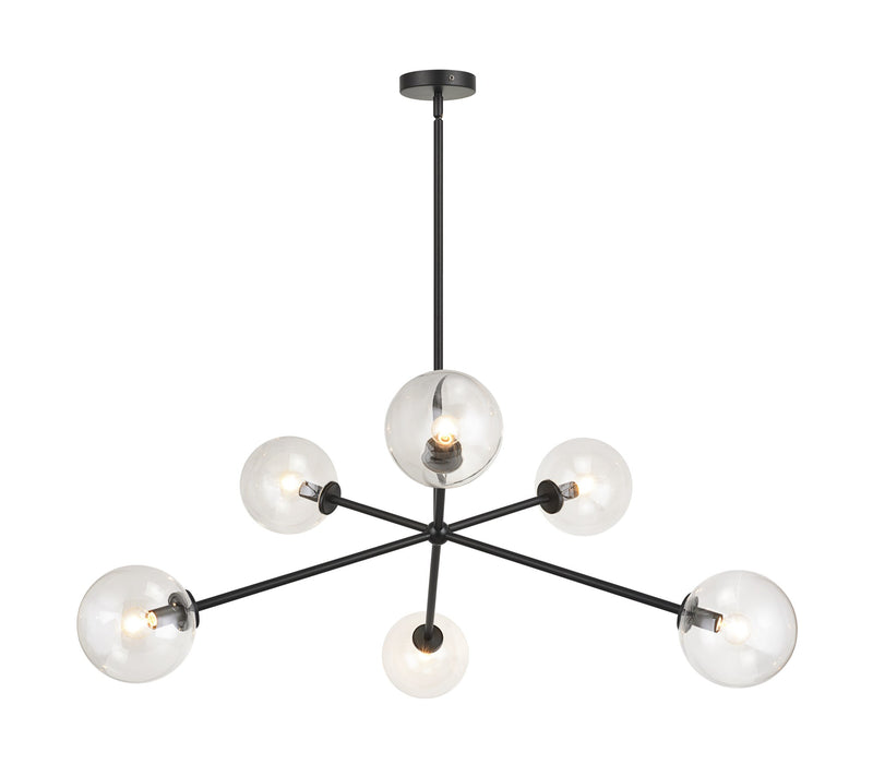 Novo 33" 6-Light Chandelier in Black