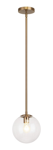 Novo 8" Globe Mini Pendant in Aged Gold Brass