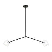 Novo 38.75" 2-Light Linear Chandelier in Black