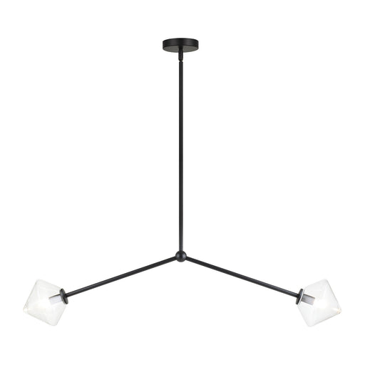 Novo 38.75" 2-Light Linear Chandelier in Black
