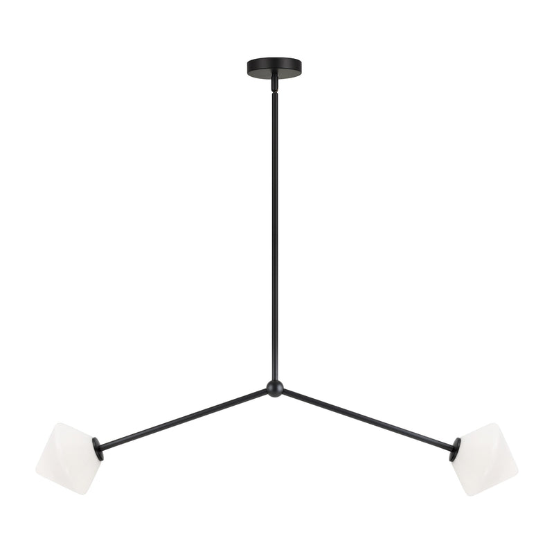Novo 38.75" 2-Light Linear Chandelier in Black