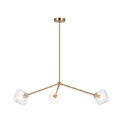 Novo 30.5" 3-Light Chandelier in Aged Gold Brass