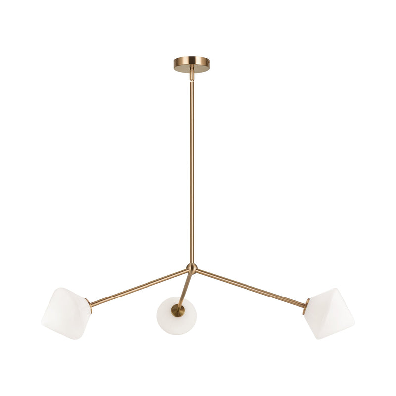 Novo 30.5" 3-Light Chandelier in Aged Gold Brass
