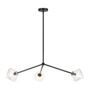Novo 30.5" 3-Light Chandelier in Black
