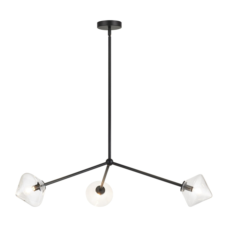 Novo 30.5" 3-Light Chandelier in Black