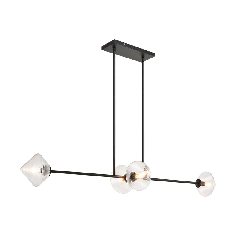 Novo 47.5" 4-Light Linear Chandelier in Black