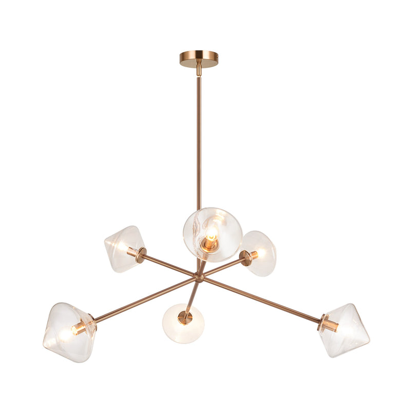 Novo 32.5" 6-Light Chandelier in Aged Gold Brass