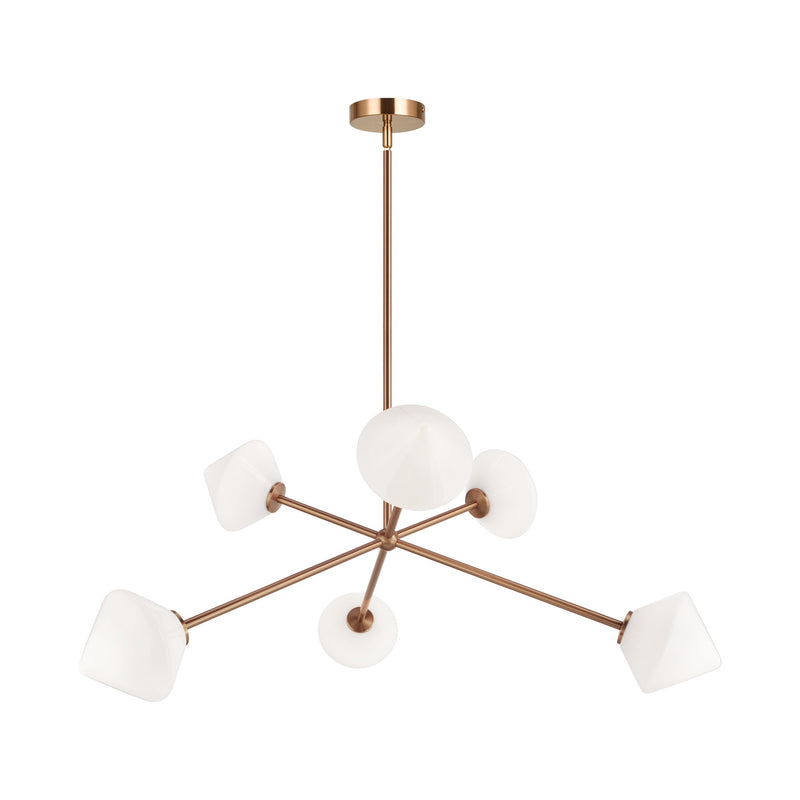 Novo 32.5" 6-Light Chandelier in Aged Gold Brass