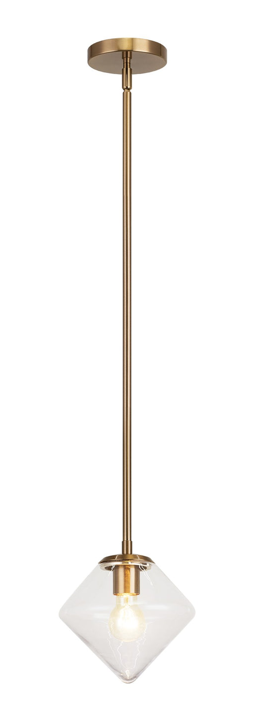 Novo 8" Geometric Mini Pendant in Aged Gold Brass