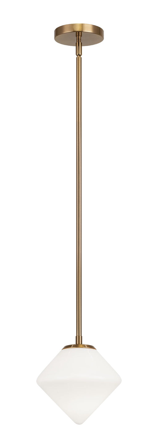 Novo 8" Geometric Mini Pendant in Aged Gold Brass