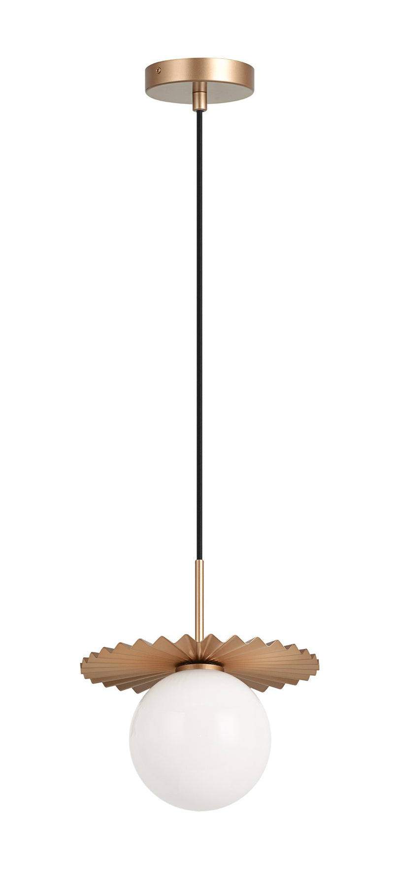Modern Ruff 10" Pendant in Matte Gold