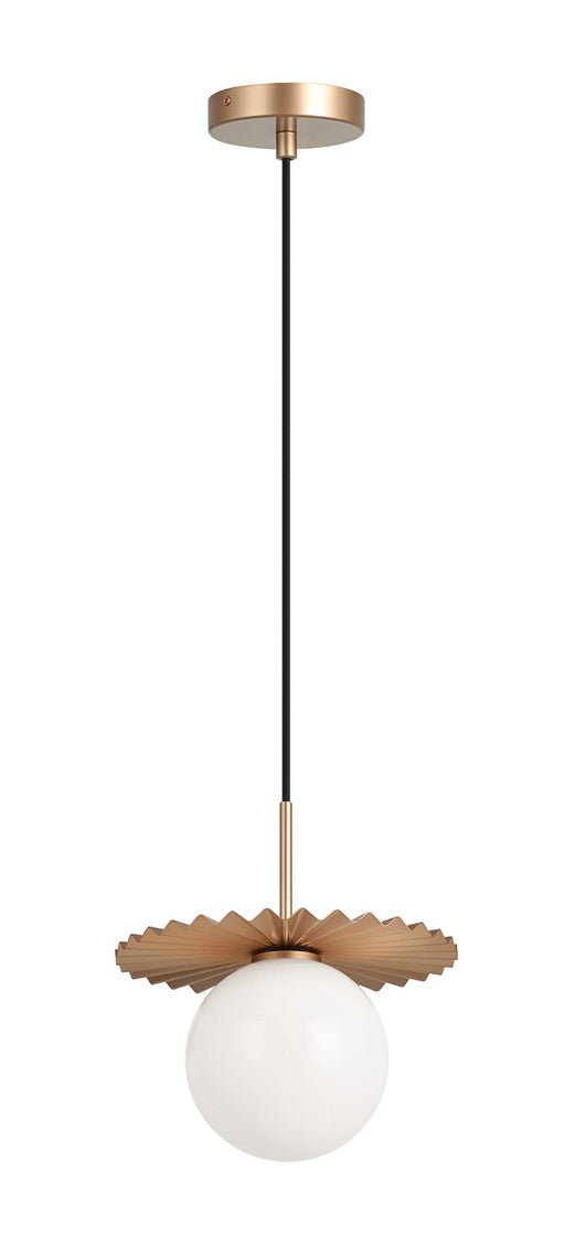 Modern Ruff 10" Pendant in Matte Gold