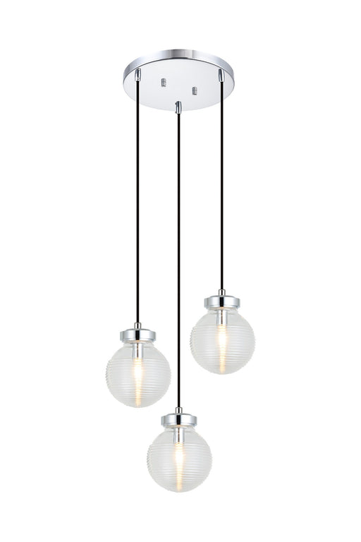 Ridge 3-Light Pendant in Chrome