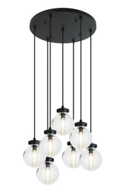 Ridge 7-Light Pendant in Matte Black