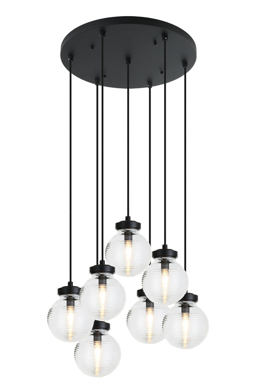 Ridge 7-Light Pendant in Matte Black