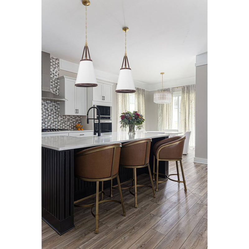 Callahan 4 Light 18" Pendant in Luxe Gold in a room setting