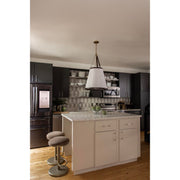 Callahan 6 Light 21" Pendant in Luxe Gold in a room setting