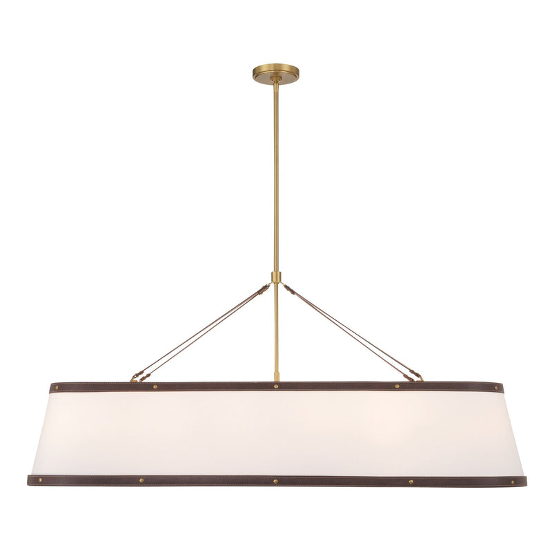 Callahan 6 Light 47.5" Linear Oval Pendant in Luxe Gold
