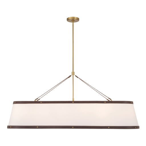 Callahan 6 Light 47.5" Linear Oval Pendant in Luxe Gold