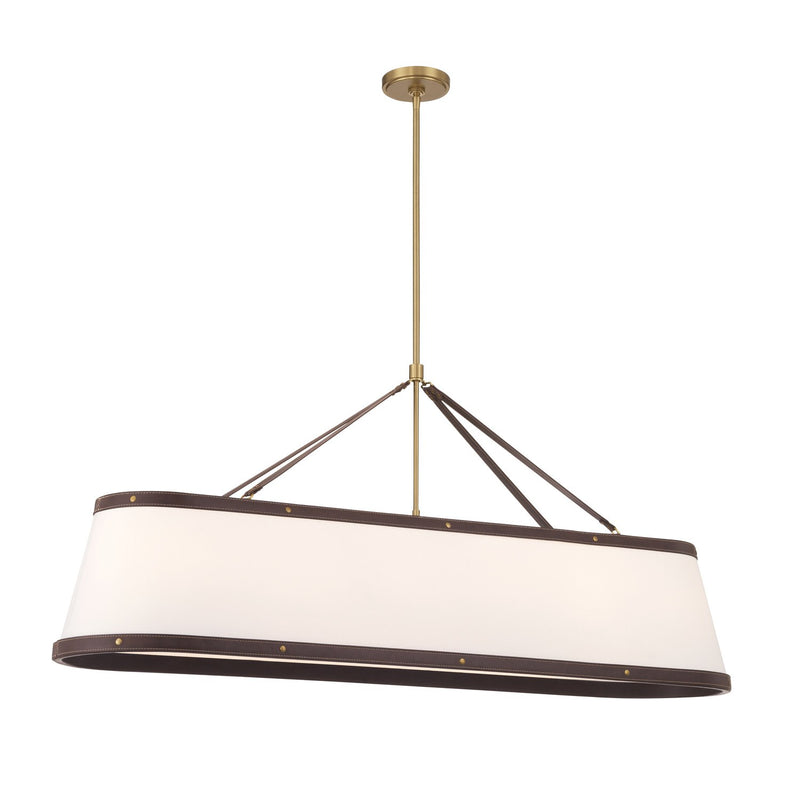 Callahan 6 Light 47.5" Linear Oval Pendant in Luxe Gold