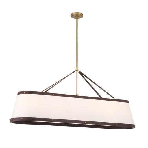 Callahan 6 Light 47.5" Linear Oval Pendant in Luxe Gold