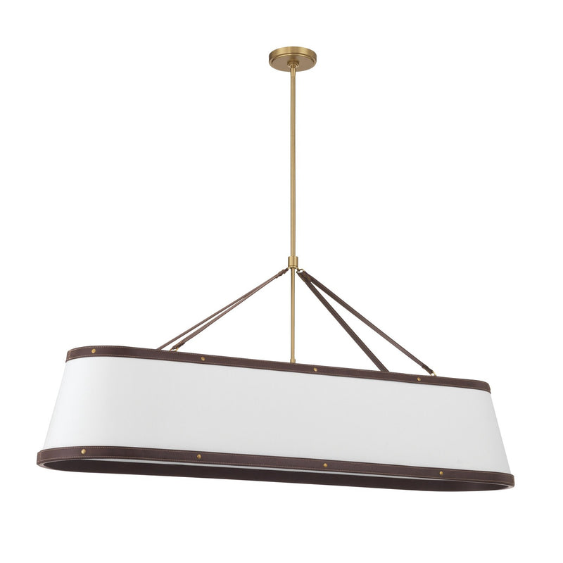 Callahan 6 Light 47.5" Linear Oval Pendant in Luxe Gold
