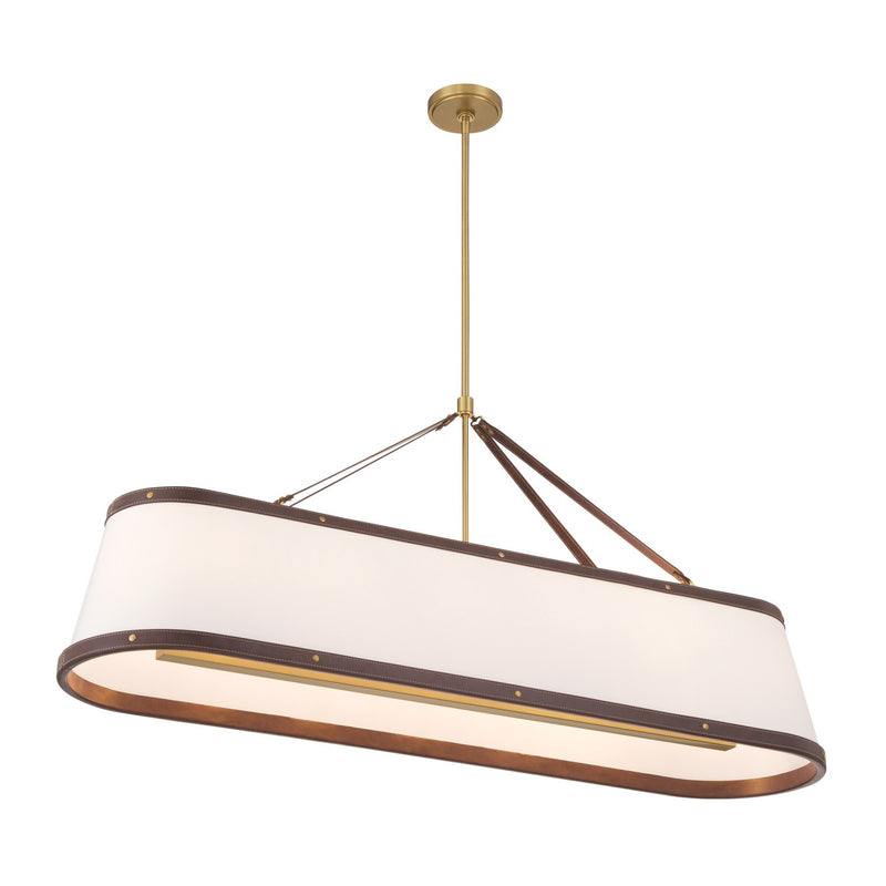 Callahan 6 Light 47.5" Linear Oval Pendant in Luxe Gold