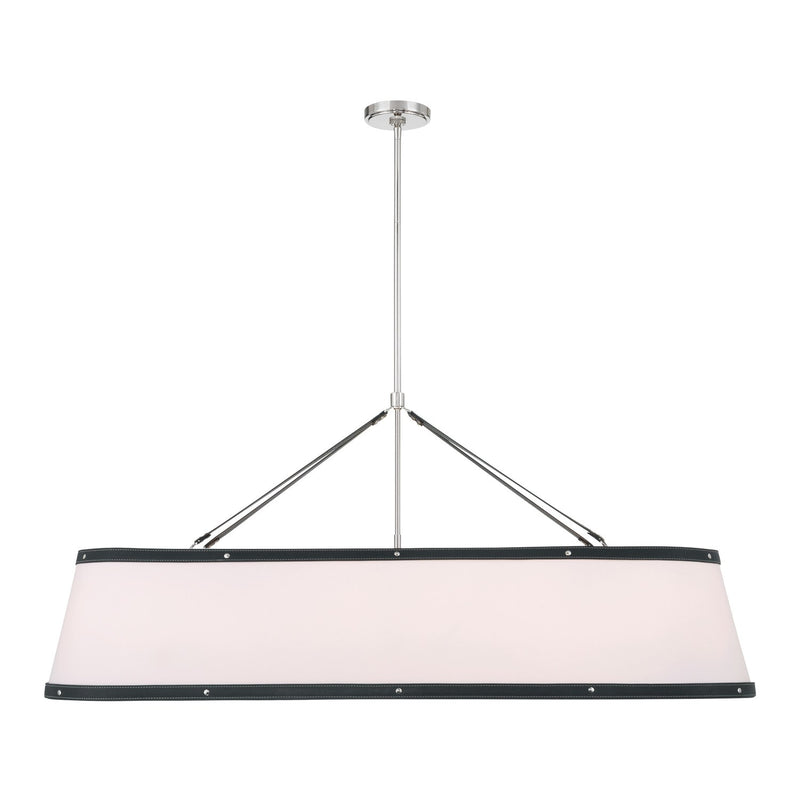 Callahan 6 Light 47.5" Linear Oval Pendant in Polished Nickel