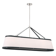 Callahan 6 Light 47.5" Linear Oval Pendant in Polished Nickel