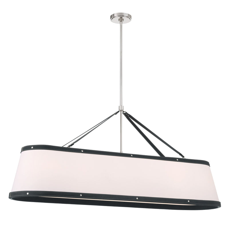 Callahan 6 Light 47.5" Linear Oval Pendant in Polished Nickel
