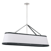 Callahan 6 Light 47.5" Linear Oval Pendant in Polished Nickel