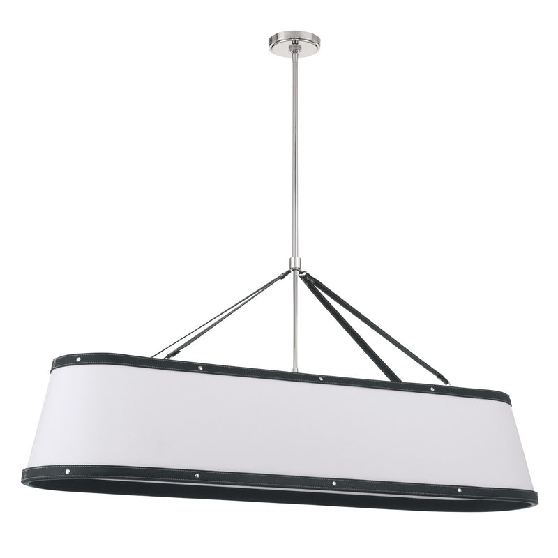Callahan 6 Light 47.5" Linear Oval Pendant in Polished Nickel
