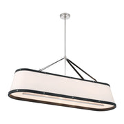 Callahan 6 Light 47.5" Linear Oval Pendant in Polished Nickel