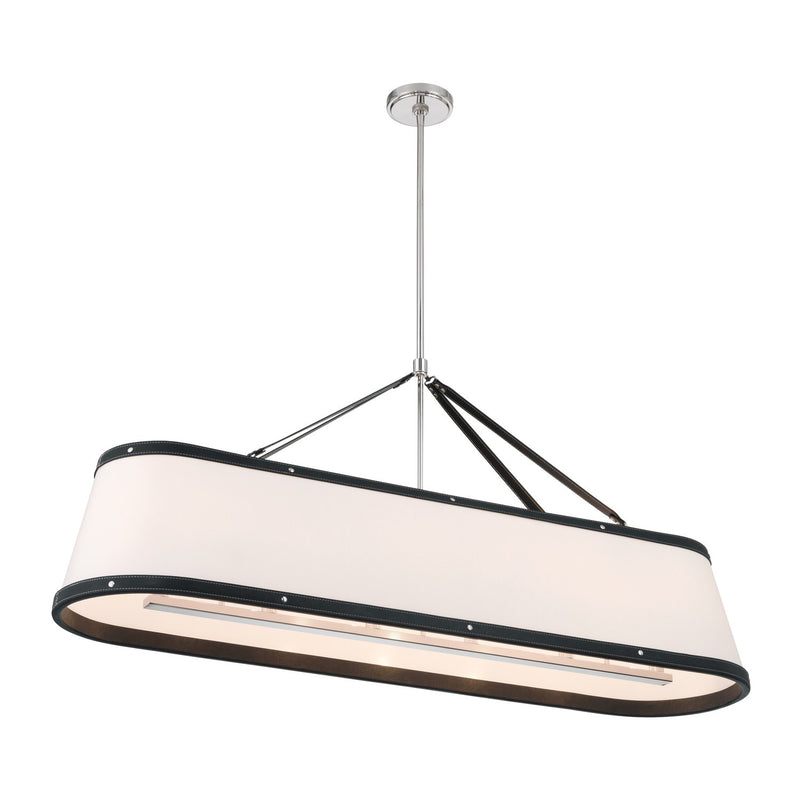 Callahan 6 Light 47.5" Linear Oval Pendant in Polished Nickel