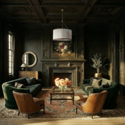 Callahan 8 Light 28" Pendant in Luxe Gold in a room setting